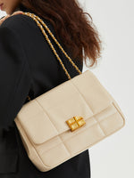 Load image into Gallery viewer, Smting | Chocolate Lock quilted golden chain bag
