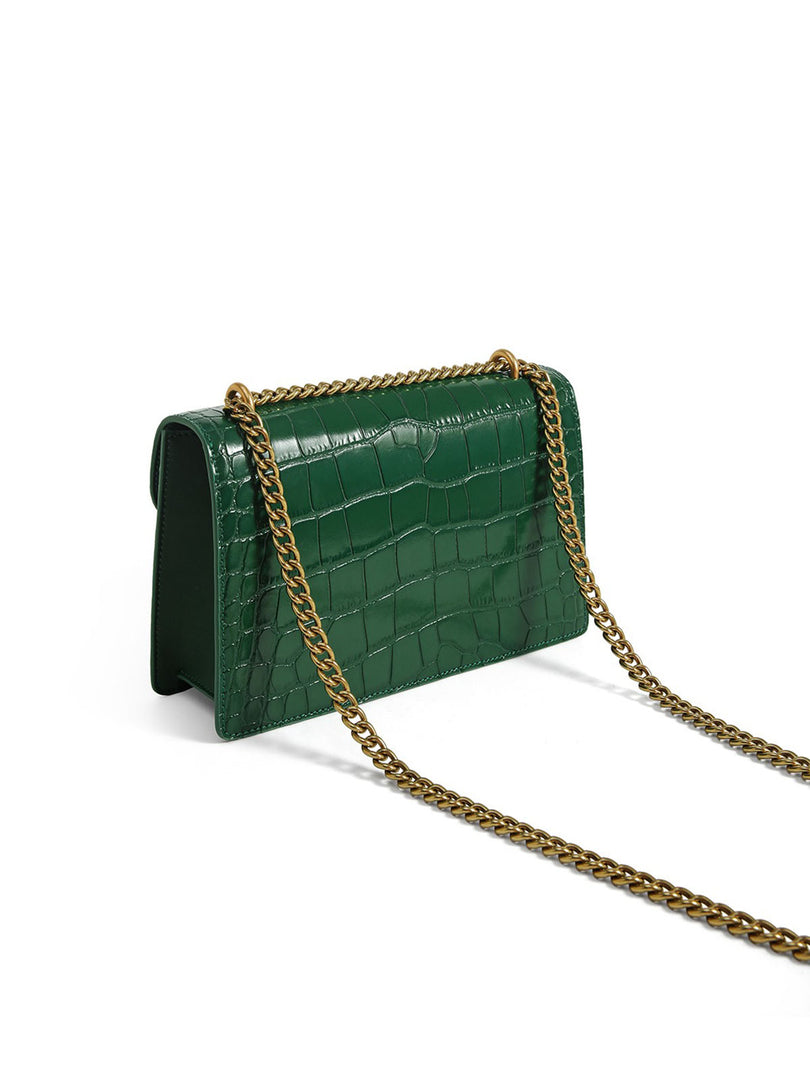 Smting | croc chain flap bag