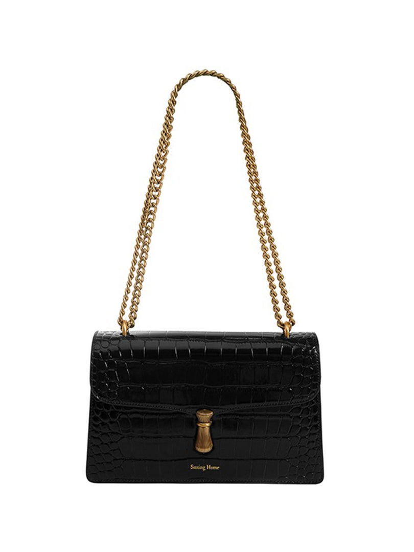 Smting | croc chain flap bag