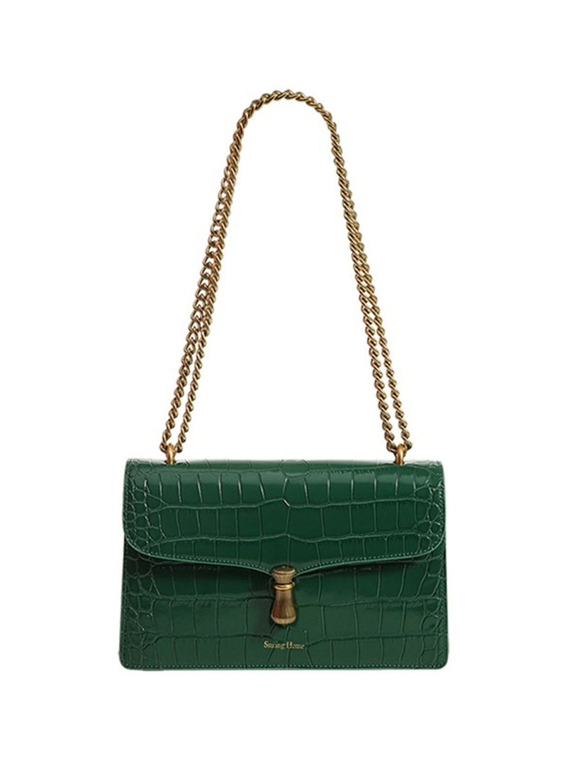 Smting | croc chain flap bag