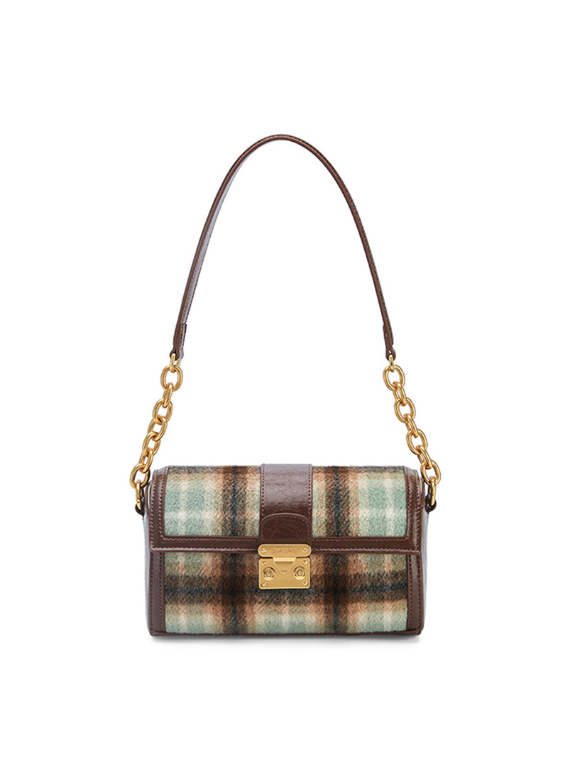 Smting | zippered checked flap bag