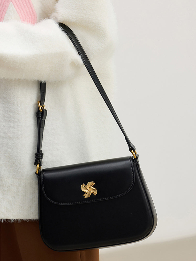 Smting | Flap Shoulder Bag with Windmill Lock