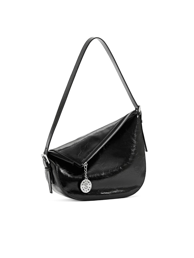 Smting | half moon crossbody bag with zipper