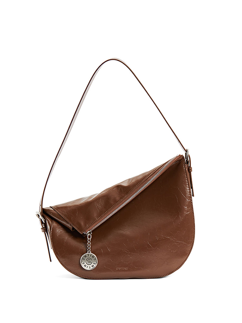 Smting | half moon crossbody bag with zipper