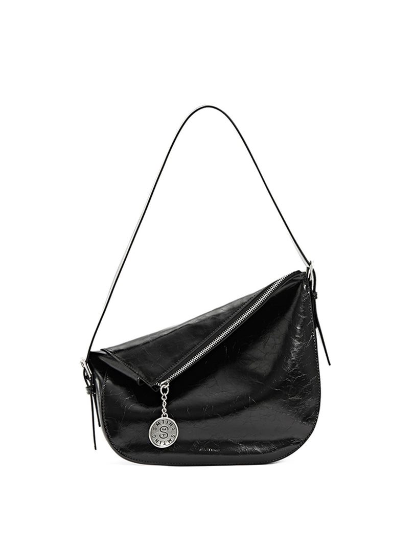 Smting | half moon crossbody bag with zipper