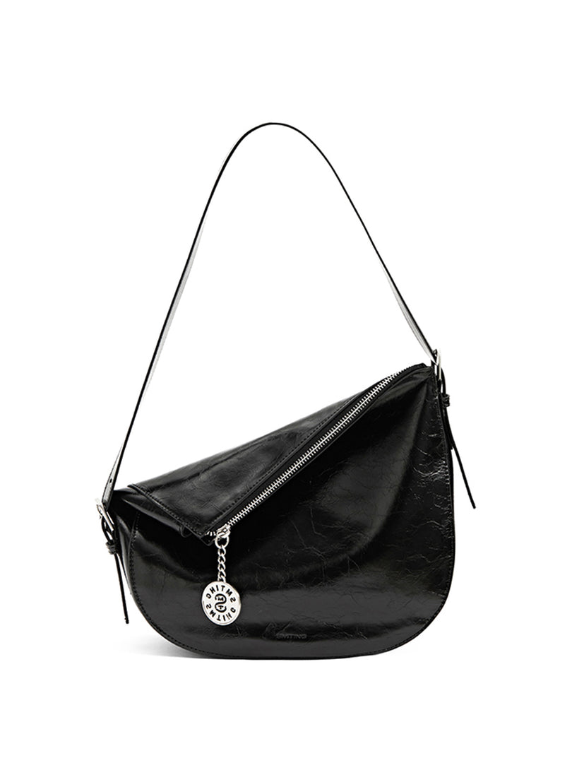 Smting | half moon crossbody bag with zipper