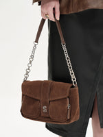 Load image into Gallery viewer, Smting | Nubuck Chain Flap Bag
