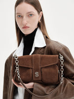 Load image into Gallery viewer, Smting | Nubuck Chain Flap Bag
