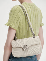 Load image into Gallery viewer, Smting | Leather Chain Flap Crossbody Bag
