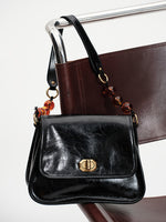 Load image into Gallery viewer, Smting | Leather Pearl Chain Ava Flap Bag
