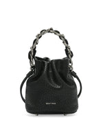 Load image into Gallery viewer, Smting | Small Leather Crossbody Bucket Bag with Leather Woven Chain Handle
