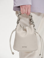 Load image into Gallery viewer, Smting | Small Leather Crossbody Bucket Bag with Leather Woven Chain Handle
