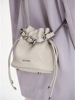 Load image into Gallery viewer, Smting | Small Leather Crossbody Bucket Bag with Leather Woven Chain Handle
