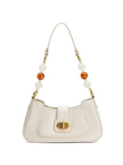 Smting | Leather Baguette Bag with Ruyi Octagonal Lock