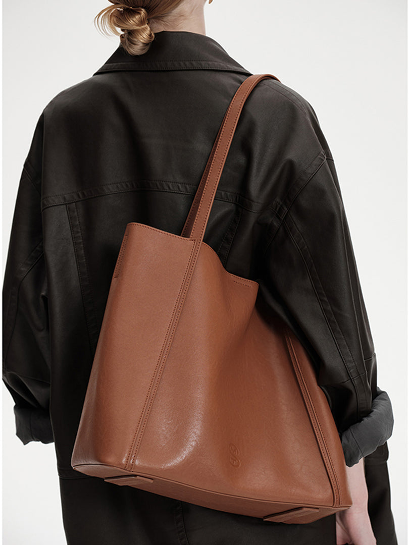 Smting | Leather Shopper Tote Bag