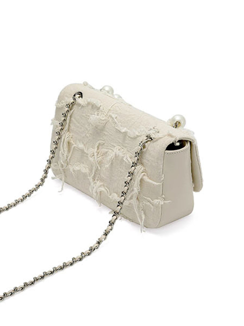 Smting | pearl chain heart lock purse