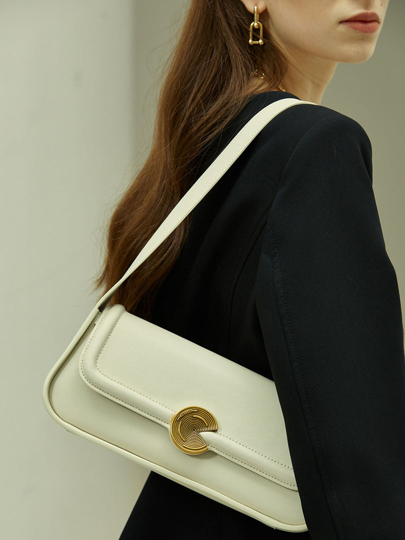 Smting | leather baguette bag