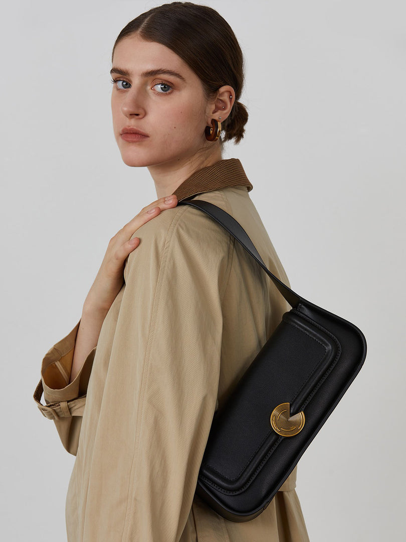 Smting | leather baguette bag