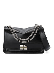 Smting | Medium Slouchy Leather Handbag With Chocolate Lock