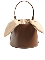 Load image into Gallery viewer, Smting | Small Leather Bucket Bag with Knot and Pearl details
